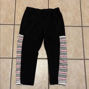 Black and Pink Patterned Kids Leggings